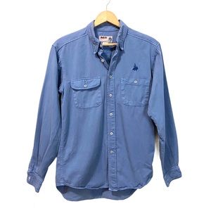 1996 Vintage IMUS Men’s Size Small Blue Button Up Top T-Shirt Long Sleeve